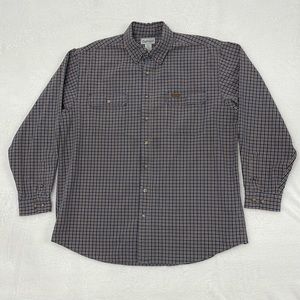 Carhatt Men’s Plaid Long Sleeve Button Up sz XL Tall